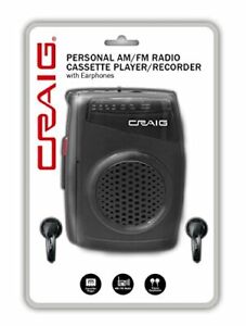 CRAIG CS 2304 Personal AM/FM Radio Cassette Player/Recorder with Earphones