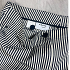 Akris Punto Striped Bootcut Dress Pants Women 10 Blue Cream Stretch Beach