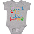 Inktastic My Aunt In Utah Loves Me Baby Bodysuit Auntie From Childs Boys Girls