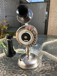 New ListingVintage 11 Digit Strowger Potbelly Candlestick Telephone Automatic Electric Co