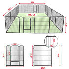 16 Panels 32Inch Dog Pen Fences 2 Doors Metal Barrier For Dog Pets Use Outdoor