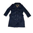 London Fog Collection Size XL Navy Blue Trench Rain Coat Double Breasted Classic