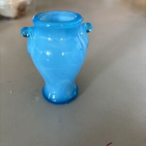 New ListingVintage Swag Glass Blue Toothpick Holder