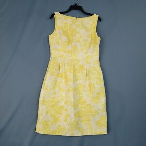 Tahari By Arthur Levine Women's Sheath Metallic Dress Sleeveless Yellow Size 10
