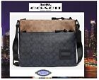 NWT COACH Men's PACER Colorblock Messenger Crossbody Bag In CHARCOAL MULTI Sig