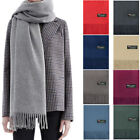 Mens Womens Oversize 100% Cashmere Scotland Wool Blanket Shawl Wrap Solid Scarf