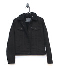 Levi’s Size Medium Women's Sherpa Lined Trucker Jacket Black Denim 97% Cotton