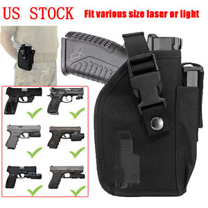 Tactical OWB Gun Holster with Mag Pouch For Pistol with Laser / Light Attachment