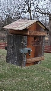 Rustic Handmade Wren Birdhouse made from Recycled Material