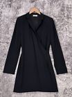 Aritzia Dress Medium Womens Babaton Black Long Sleeve Wrap Blazer Mini