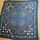 Vintage Burberry’s Large Silk Sports Scarf, Tennis and Golf.