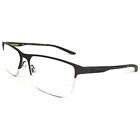 Nike Eyeglasses Frames 8045 076 Pewter Grey Square Half Rim 57-17-140