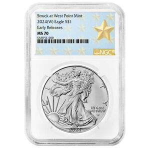 2024 (W) $1 American Silver Eagle NGC MS70 ER West Point Star Label