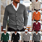 Mens Cardigan Sweater Casual Soft Cable Knit Button up Cardigan Sweater Pockets