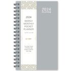 2024 Pocket Planner/Calendar - A6 Size, Weekly & Monthly Pocket Planner, JANU...