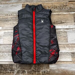 Boys Spyder 4T Puffer Vest black red sleeveless full zip up