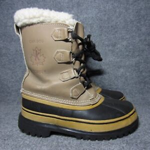 Sorel Caribou Womens Boots Snow Winter Lined Mid-Calf Leather Rubber Size 9.5