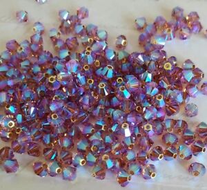 Swarovski Crystal 5328 4mm bicone beads, Blush Rose AB2X (36 pcs)