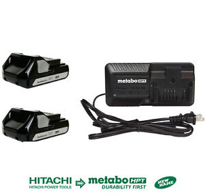 METABO HPT Hitachi UC18YKSL 18 Volt Charger & (2) BSL1815 18V Li-Ion Battery Kit