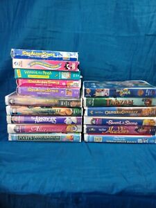 Disney VHS Lot Of 16 Black Diamond Masterpiece Sing A Longs MCA WB Movies