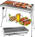 BBQ Grill Charcoal Barbecue Grill Stainless Steel Folding Camping Yard Portable
