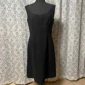 Tahari Womens Black Sheath Dress Size 8 Sleeveless Ribbed Work