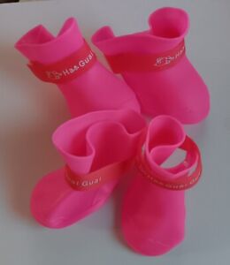 Pink Pet Dog Snow/Rain Boots,  Waterproof vinyl  Anti Slip Shoes XL