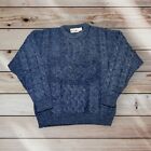 Vintage Aran Crafts Sweater Mens Medium Blue Cable Fisherman Ireland Wool Heavy