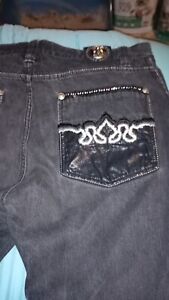 Vintage Men's Crown Holder Embroidered Jeans Size 40/32