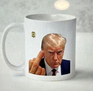 Donald Trump Arrest Mugshot Middle Finger - Coffee Cup - 11oz or 15oz Mug