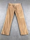 Vintage Levi's Corduroy Pants Mens 32x28 Brown White Tab Flat Front Mid Rise