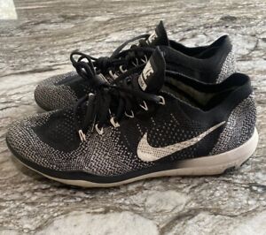 Nike Womens Free Focus Flyknit 2 880630-001 Black Running Shoes Sneakers Size 8
