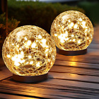 New ListingSolar Globe Lights Outdoor Waterproof-Solar Balls for Garden-Cracked Glass Ball