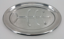 Vtg Vollrath Oval Stainless Steel Meat Platter Metal Tray Plate 17.5x12.25