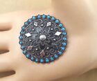 Antique Brooch 1000 Sterling Silver Turquoise