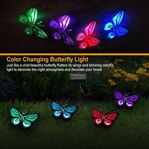 Solar String Light 4 Butterfly Fairy Lights Outdoor Garden Yard Xmas Decor Lamp