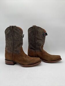 Moonshine Spirit Pancho Roughout Leather Square Toe Western Boots Mens Size 10D