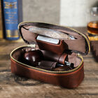 Genuine Leather Tobacco Smoking Pipe Case Lighter Bag Portable 2 Pipes Pouch Bag