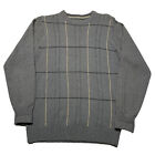 Vintage Gray Knit Sweater Mens Small Pullover CrewNeck Hipster Grunge Casual 90s