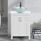 24in Bathroom Vanity with Vessel Sink Countertop Basin Bowl Storage Cabinet Set
