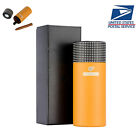 Travel Cedar Humidor Cigar Portable Leather Cigar Case Hygrometer Humidifier Box