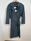 Vintage Casual Corner Women’s Size 14 Green Trench Coat Long Belted Pockets