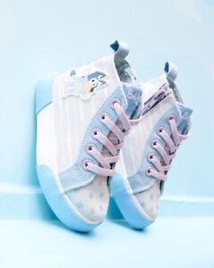 Bluey Bingo Ground Up Shoes Pastel Colors Bootie Tennis Shoes w/ Zip Closure 13K