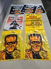 Vtg Assorted Halloween Plastic Trick Or Treat Bags Sunkist Soda Lot Of 7