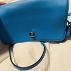 COACH 38495 Turnlock Crossbody Smooth Leather AZURE Blue Flower Charm NEW $225