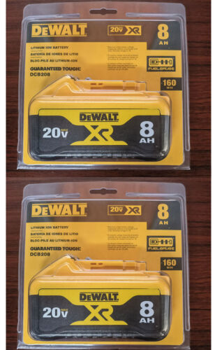 2pcs DeWalt DCB208 20V MAX XR 8.0 AH Compact Lithium Ion Power Tool Battery J
