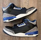 Nike Air Jordan 3 III Retro Sport Blue 2014 Black Size 11 Sneakers 136064-007