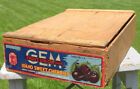 Vtg Wood Crate w Label Gem Fruit Union Emmett Idaho Sweet Cherries U.S.A.