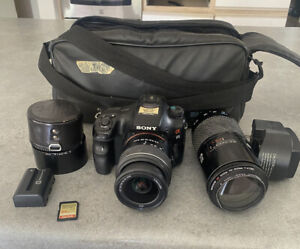 Sony Alpha A65 DSLR Camera Bundle 3 Lenses Camera Bag, Battery, Sd Card