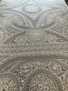Normandy Lace Antique Handmade Bed Cover - c1920  - 82